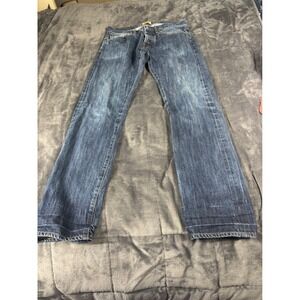 CQF STUDIO Mens Dark Wash Denim Jeans Made in‎ Italy Candiiani Fabric Size 32